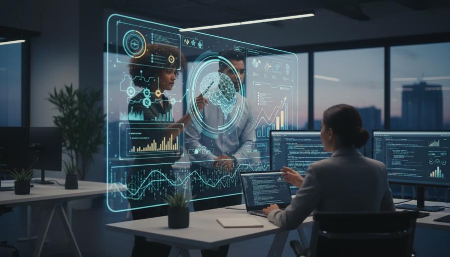 דוח ביצועים המציג שיפור במכירות ובפניות לאחר אופטימיזציה של אתר בעזרת בינה מלאכותית.