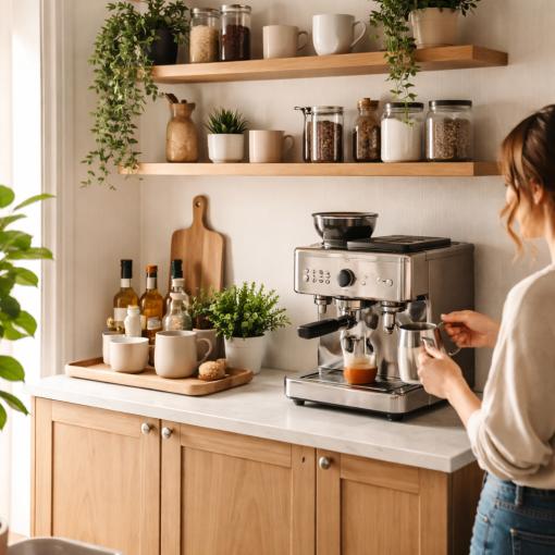 עיצוב פינת קפה cozy בבית - מקום מושלם לפינוק יומיומי.