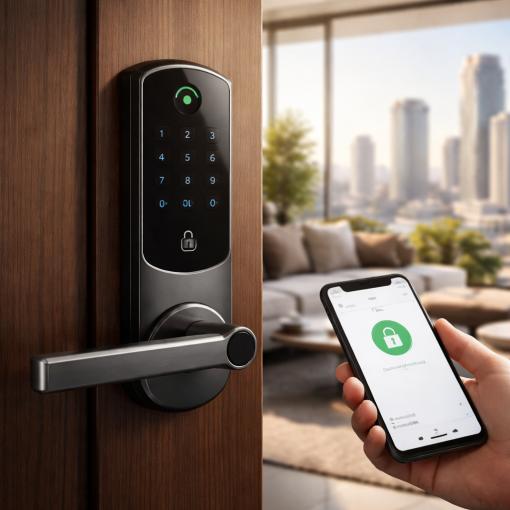 מנעול חכם לדלת ברמת גן - פתרון אבטחה מתקדם ונוח לבית שלך.