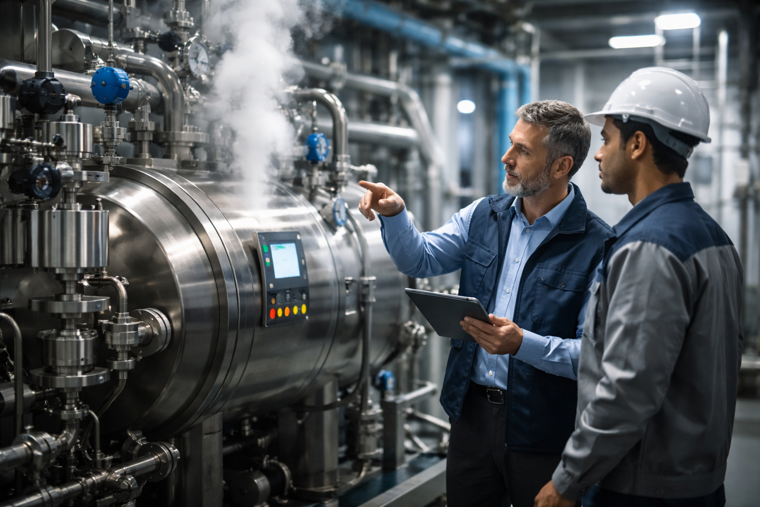 מערכת תעשייתית המבוססת על טכנולוגיית קיטור עם מחולל קיטור מתקדם