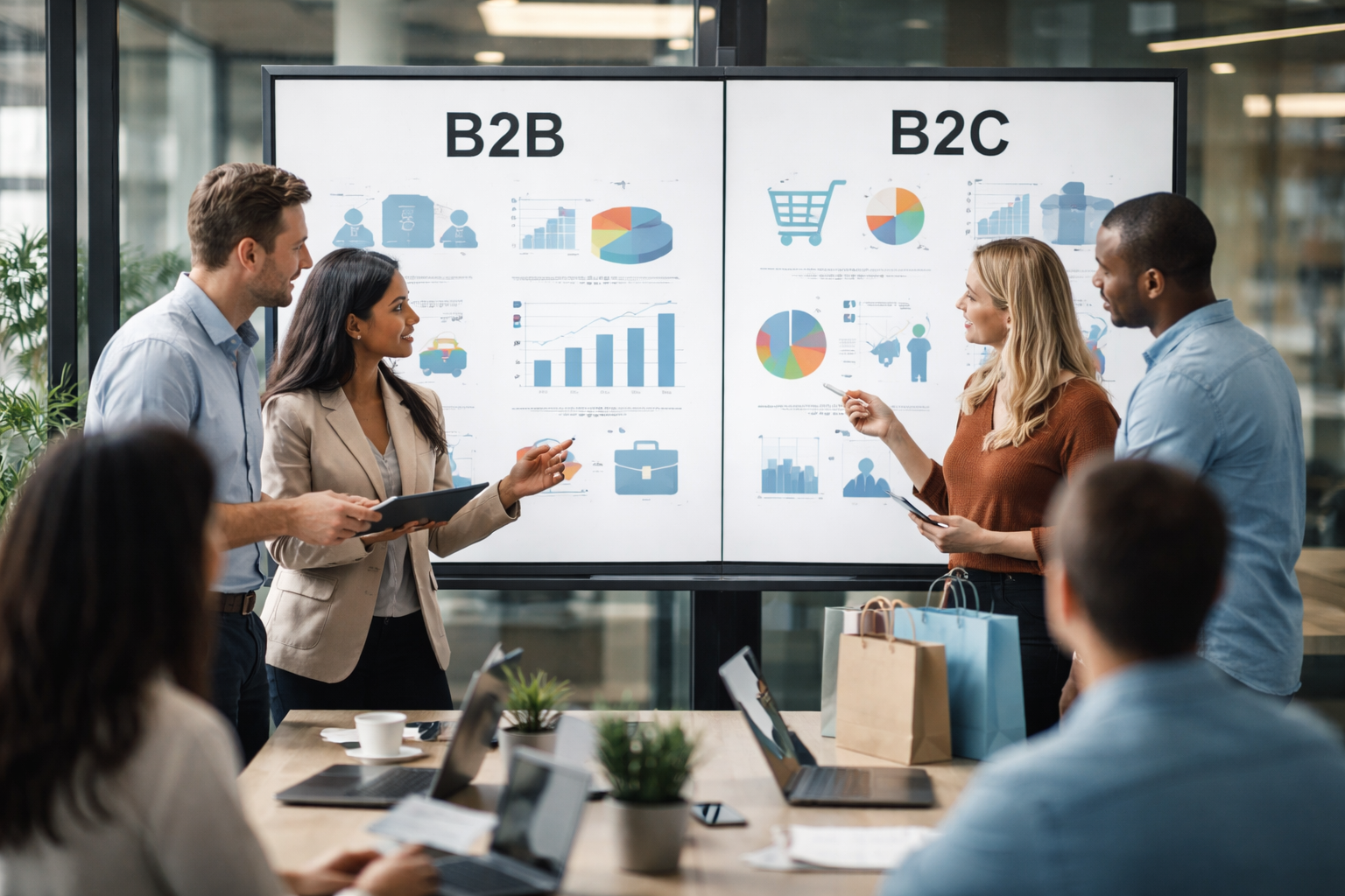 השוואת מאפייני פרסום B2B לעומת פרסום B2C קהל יעד, מסרים וערוצי שיווק שונים